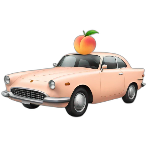 Car with peach emoji