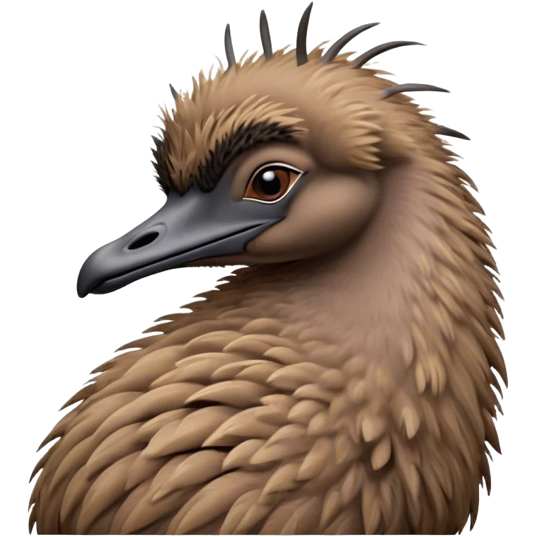 Meme-Worthy Cute Sleeping Emu Portrait Emoji, Head resting peacefully with a contented smile, showcasing a tall, graceful build and a luxuriously soft brown plumage, eyes shut in a serene, restful nap, Simplified yet hilariously adorable features, highly detailed, glowing with a soft, drowsy light, high shine, relaxed and utterly lovable, stylized with an air of playful laziness, bright and heartwarming, soft glowing outline, capturing the essence of a comically sleepy emu, so meme‐worthy it feels like it could instantly become the next viral sensation of adorable slumber! emoji