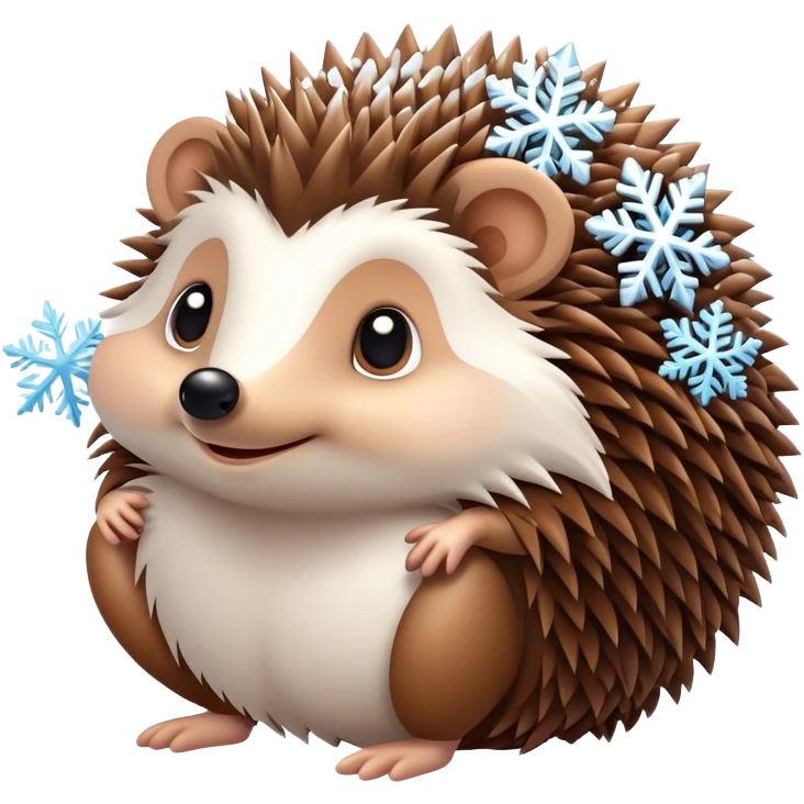 Un erizo con un copo de nieve emoji