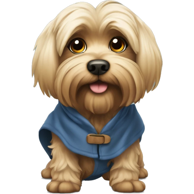 Cão yorkshire com roupa  emoji