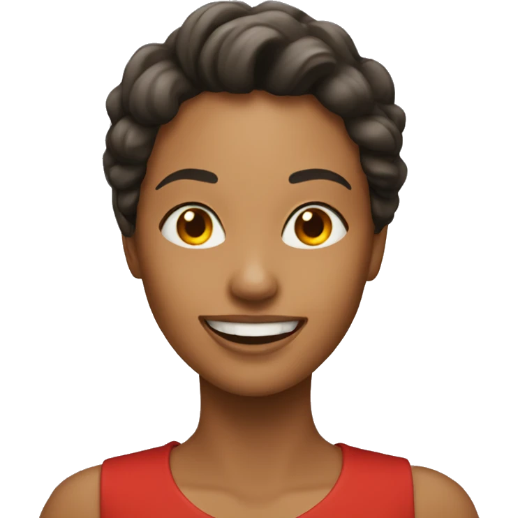 Woman with the red heat smiling  emoji