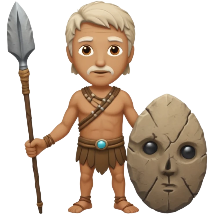 ancient man with stone spear emoji