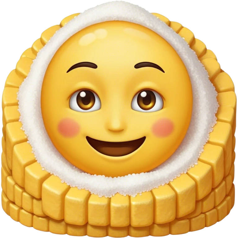 Emoji smiling infront of pile of salt emoji