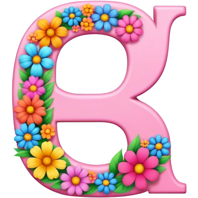 Pink letter G with flowers  emoji