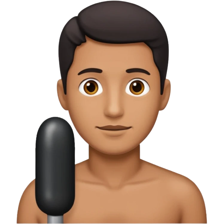 a man with a black penis emoji