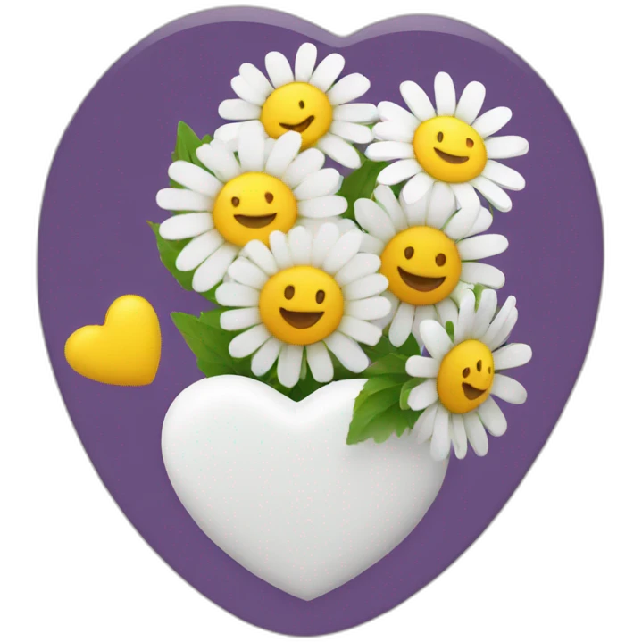 Daisy bouquet with heart shaped chocolate box emoji