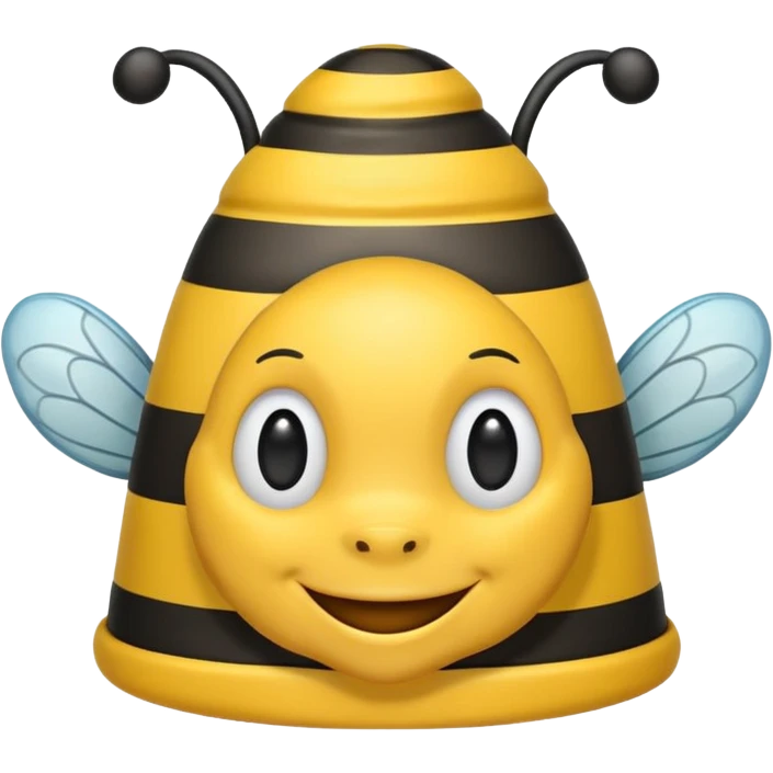 Happy bee with striped party hat emoji