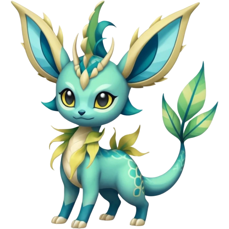Colorful Exotic Meloetta-Vaporeon-Leafeon-Amaura-Venom-Stitch-Fakémon-creature-hybrid emoji