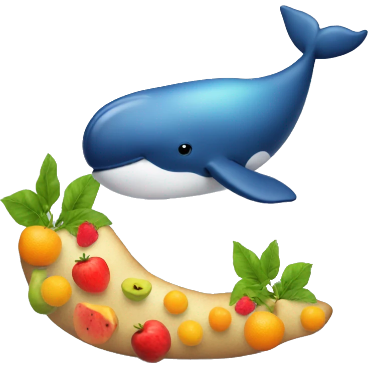 Whale with fruit emoji