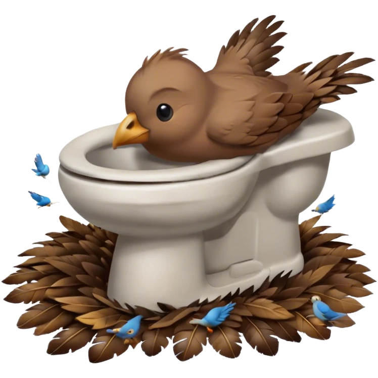 Pooping with birds in the room emoji