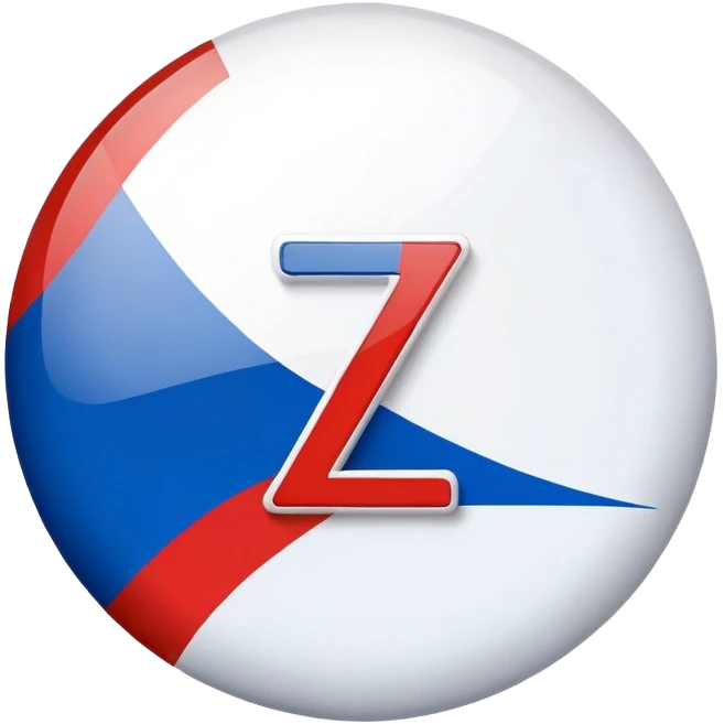 russia flag with white circle on the center and the bold letter "Z" in it emoji