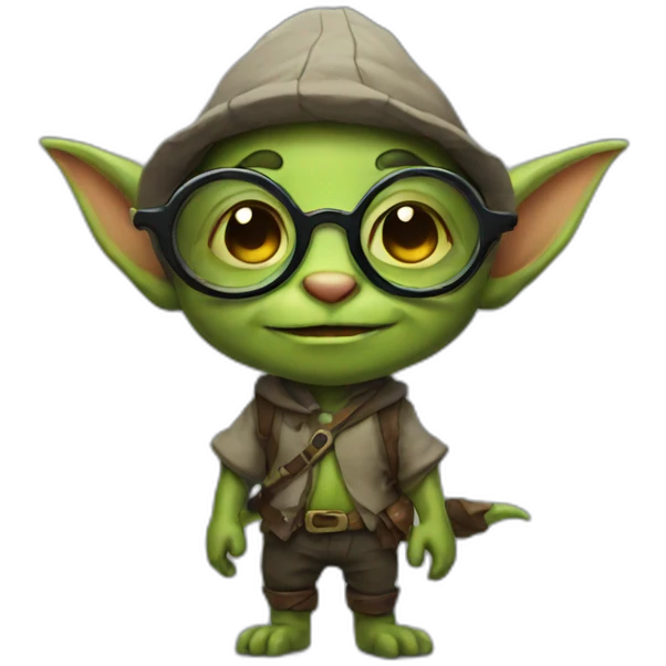 cute goblin with glasses emoji