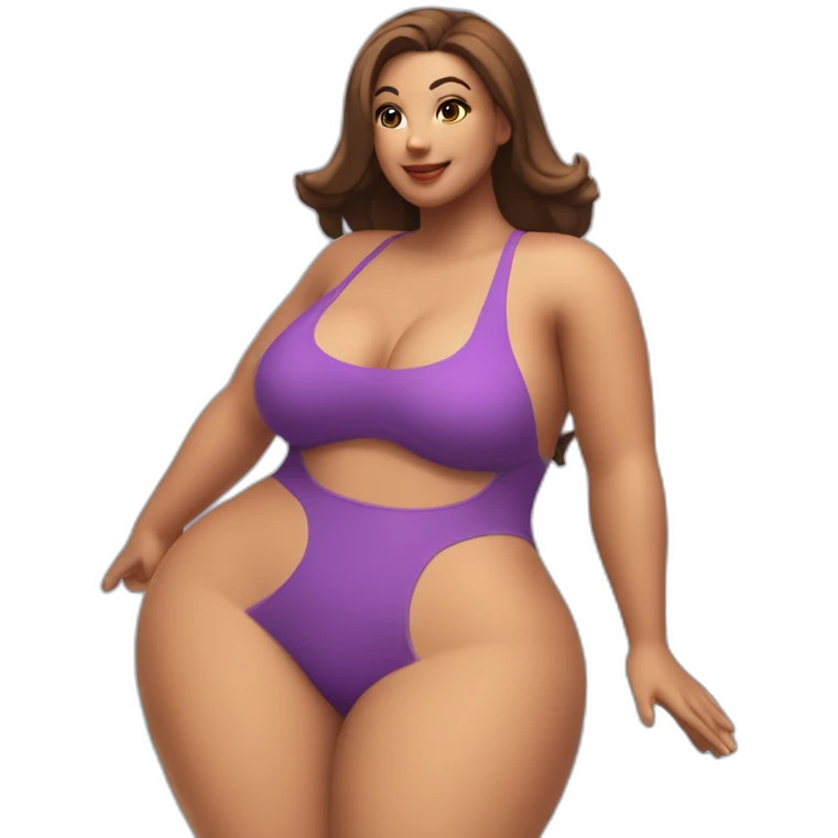 Slim-Thicc woman swimsuit posing full body (curvy slim body type, perfect body, hourglass figure) emoji