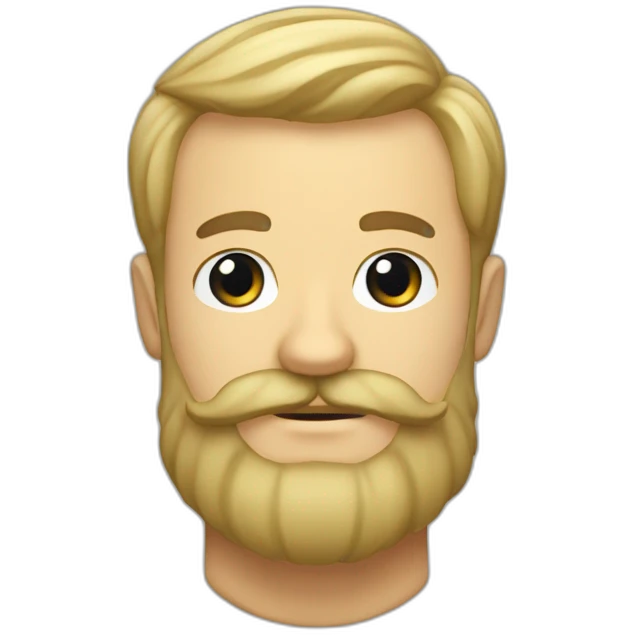 homme chauve avec barbe et moustache blonde emoji