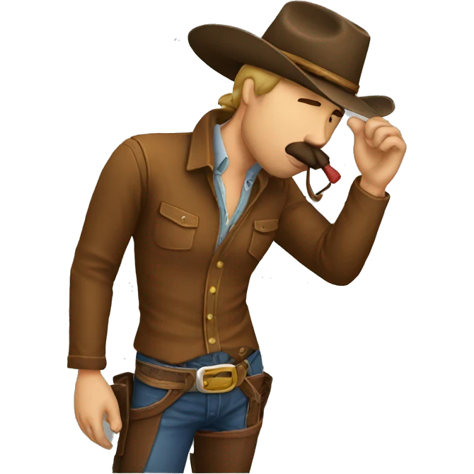 a cowboy shushing a horse emoji