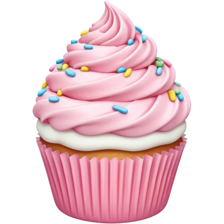 pastel pink cupcake with a swirl of frosting emoji