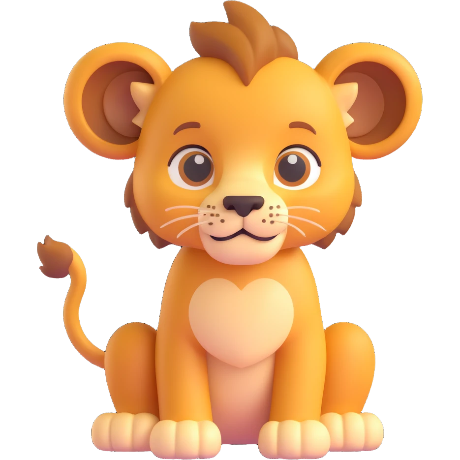 cartoon lion cub emoji