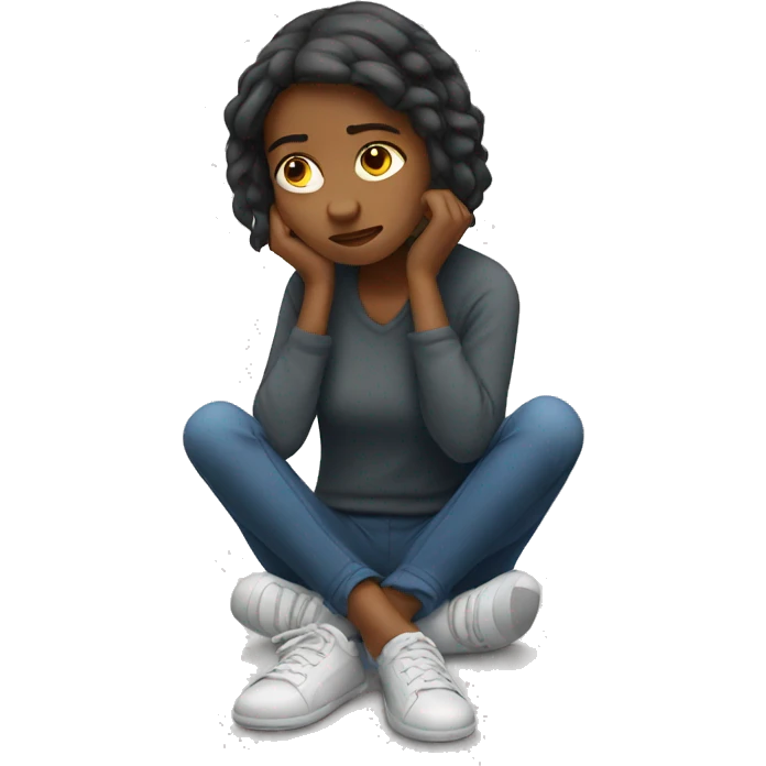 woman sit sad emoji