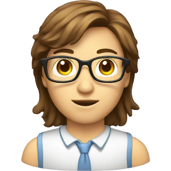 brown haired nerd programming emoji