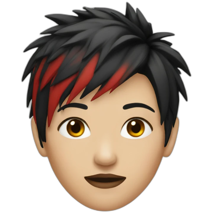 Female punk,red and black short hair emoji