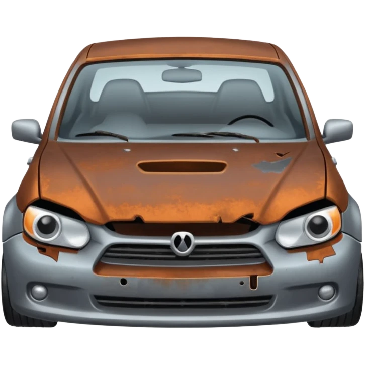 carro dañado con capo asia arriba que se vea el motor emoji