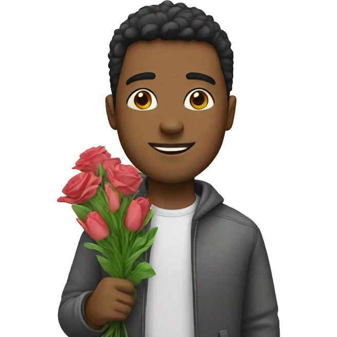boyfriend with flowers emoji