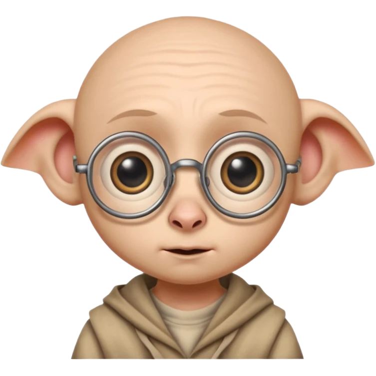 Dobby with round eyeglasses ￼ emoji