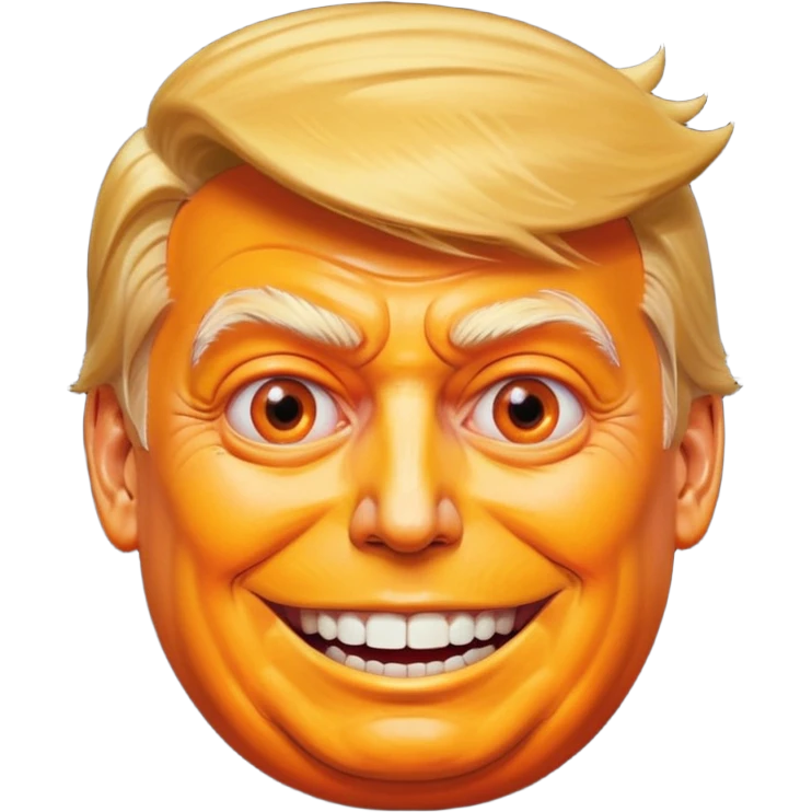 donald trump orange face smiling extremely wide cursed body horror emoji