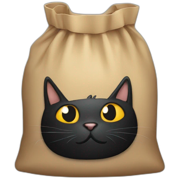 black cat put bag emoji