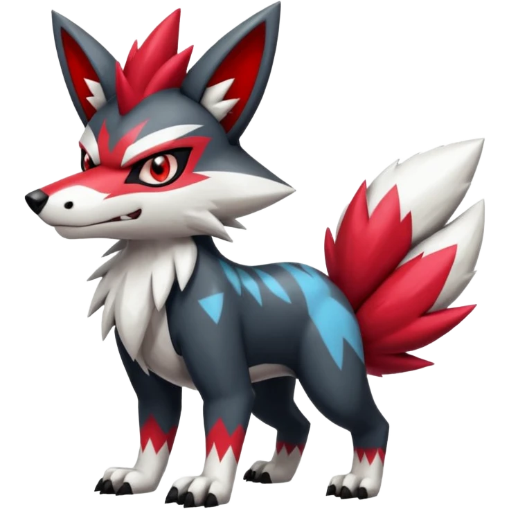 Shiny furry cool Zeraora-Zangoose-Obstagoon-fusion emoji