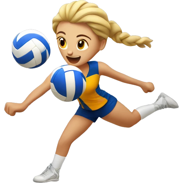 a volleyball player spiking emoji