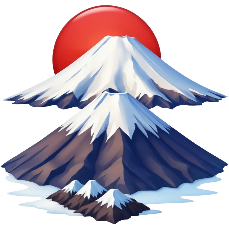 Mount Fuji with red color emoji
