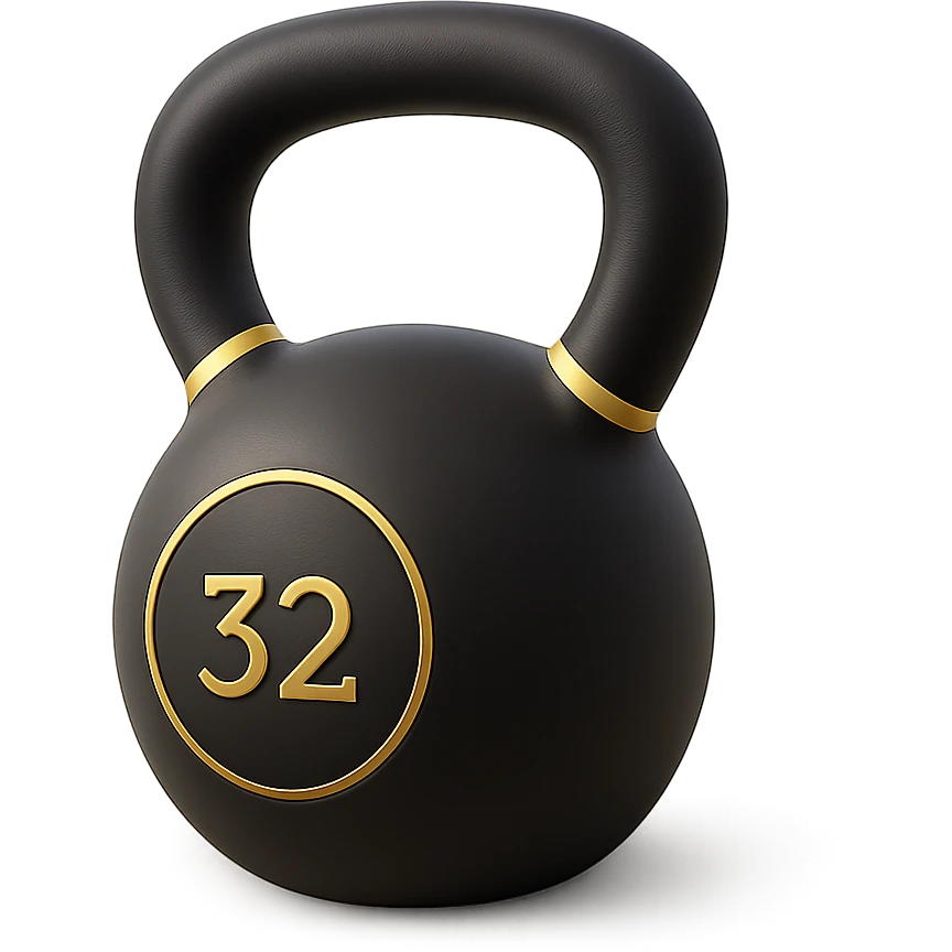 kettlebell in 3D black style emoji