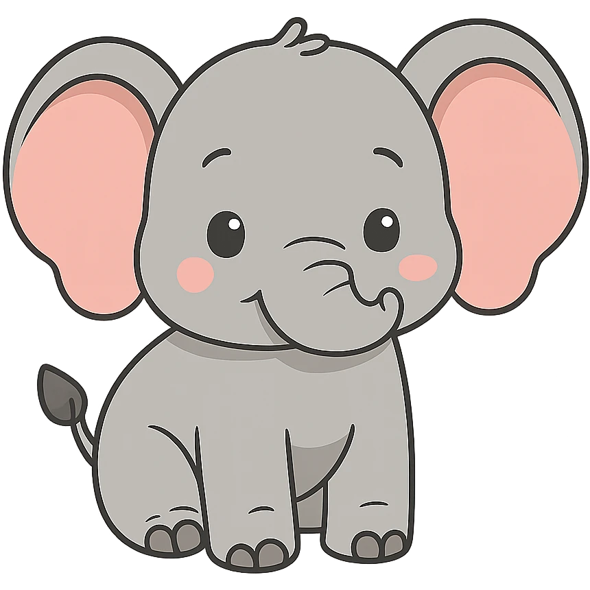 flat toon baby elephant emoji