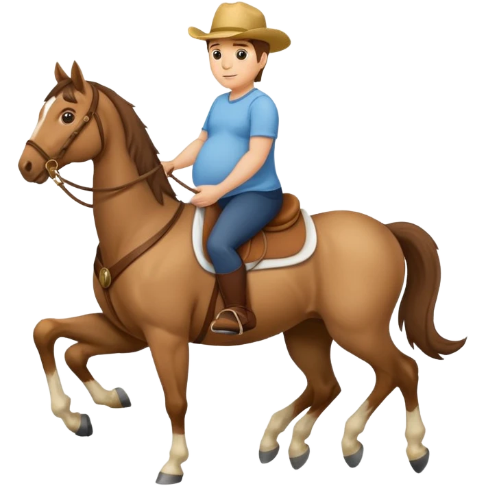 Pregnant man riding horse emoji