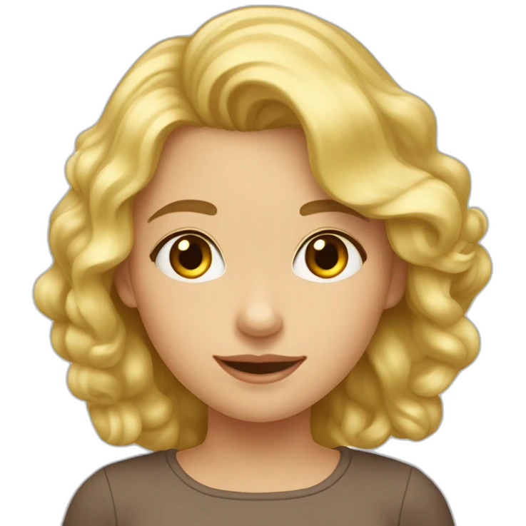 fille blonde fille brune bouclés  emoji