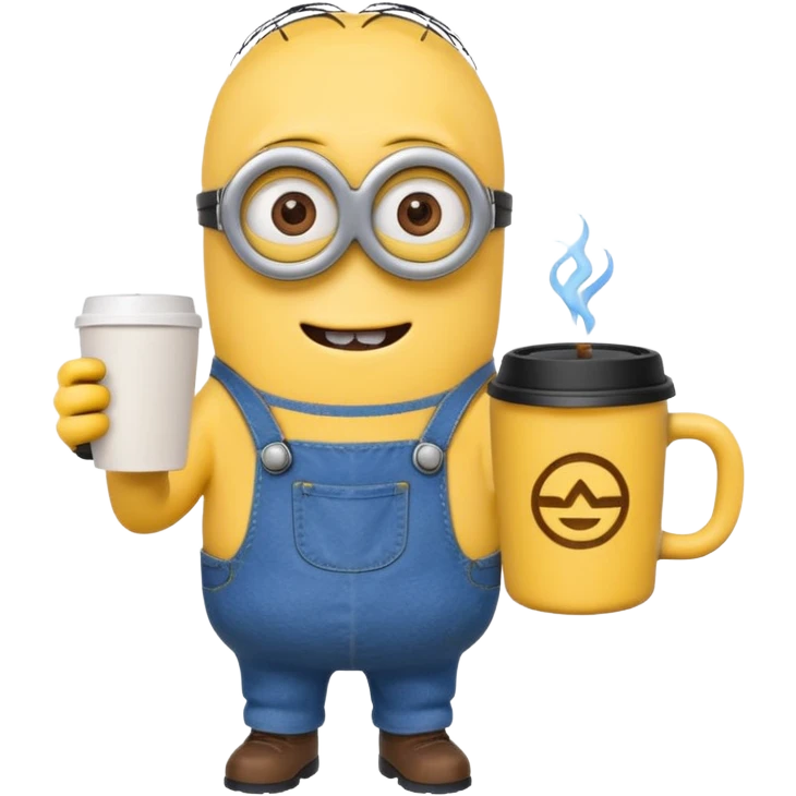 minion holding coffee emoji
