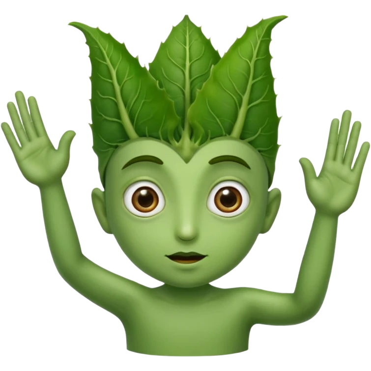 bhindi with big eyes antwo hands showing vitory sign emoji