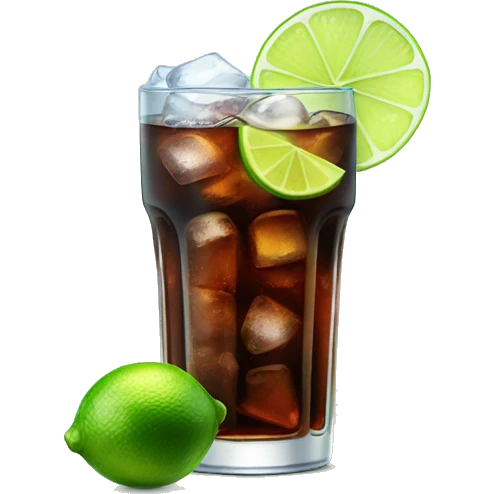 glass of coke with ice and lime emoji