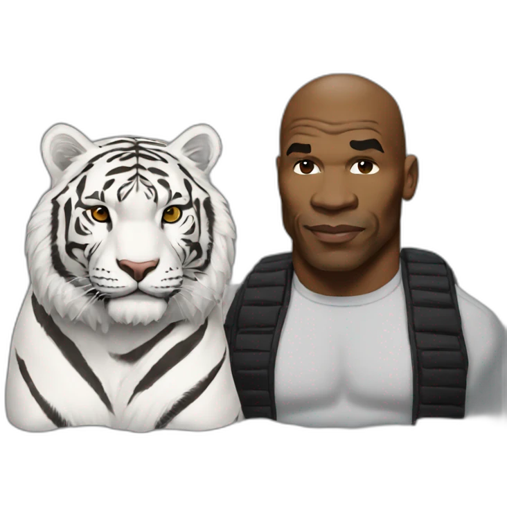Mike tyson with white tiger emoji