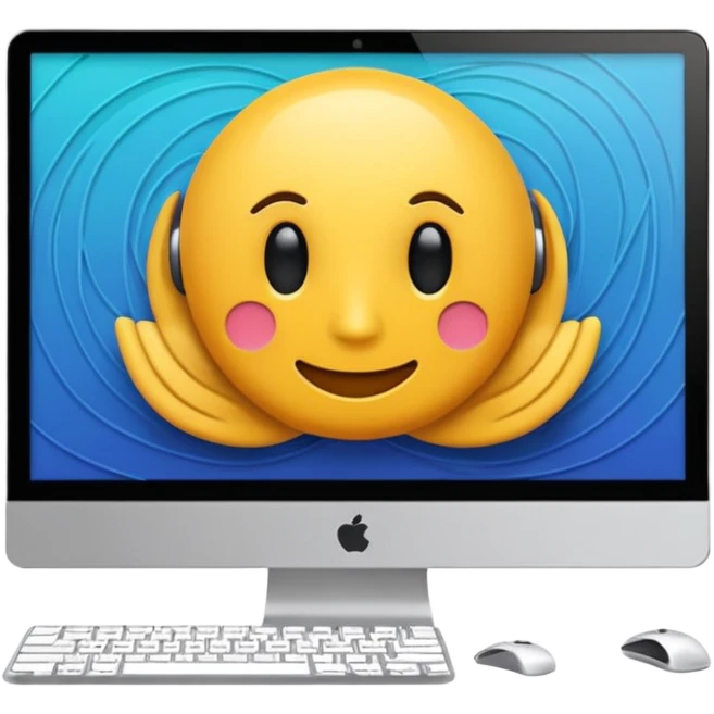 AI webflow on a computer - really complicated emoji