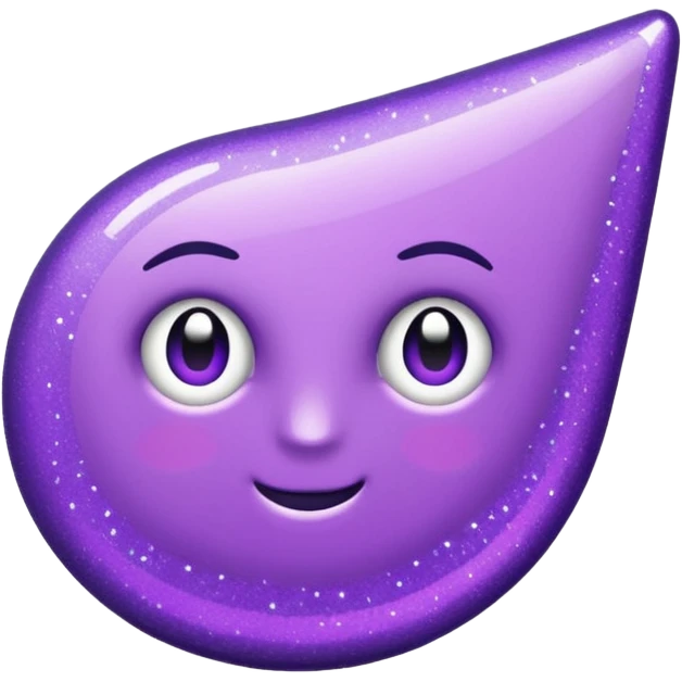 glitter purple and cian pin office emoji