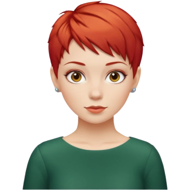 white girl pixie cut red emoji