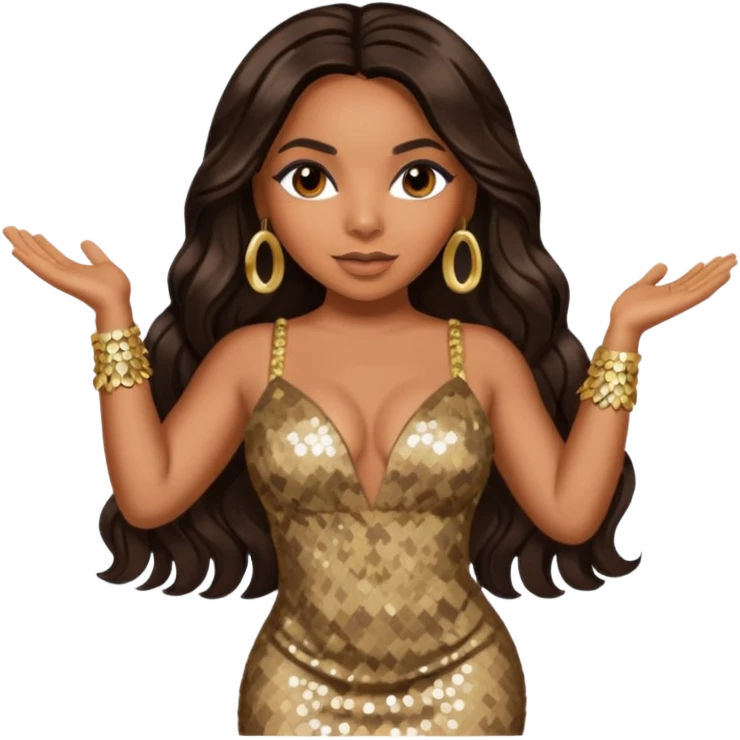 Ashanti, R&B Singer with long dark brown hair emoji