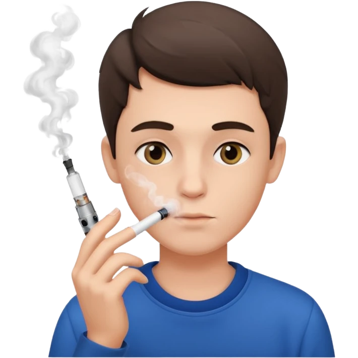 a boy smoking e-cigarette emoji