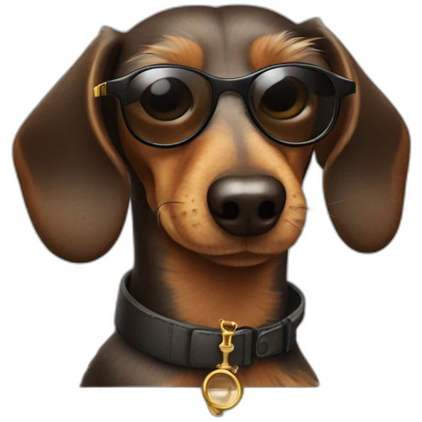 wire-haired dachshund with sunglasses and a pipe detective  emoji