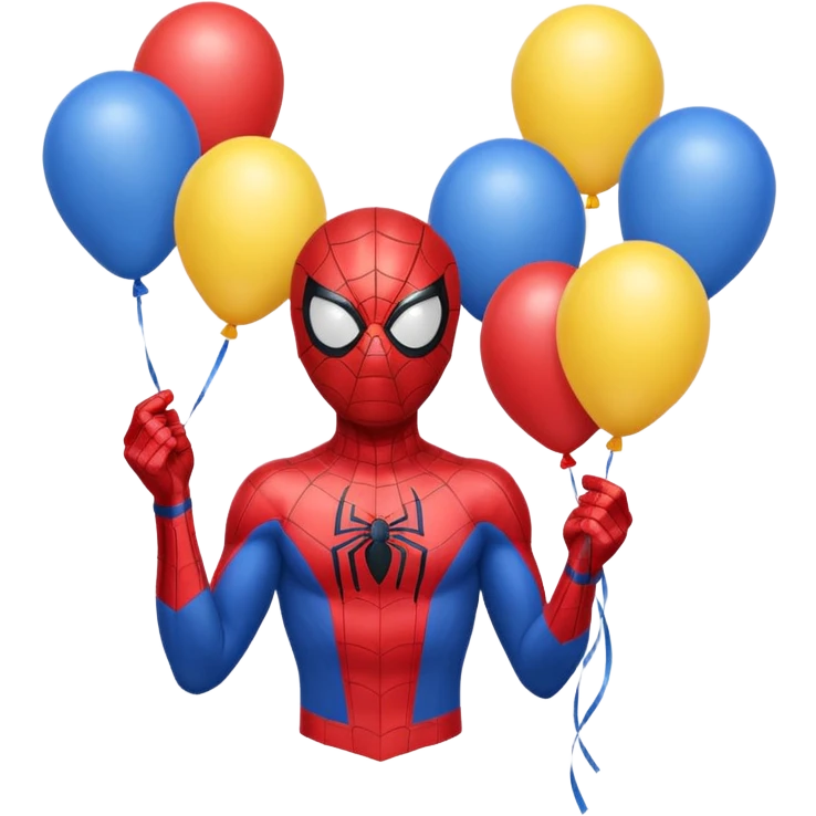 spiderman holding balloons emoji