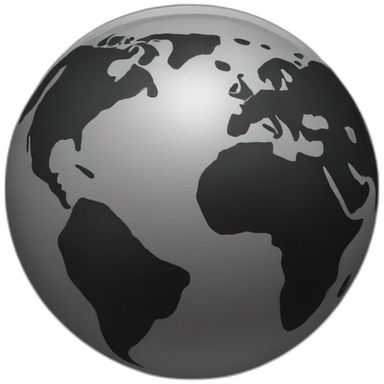 earth black and white with gradient and travel pins emoji