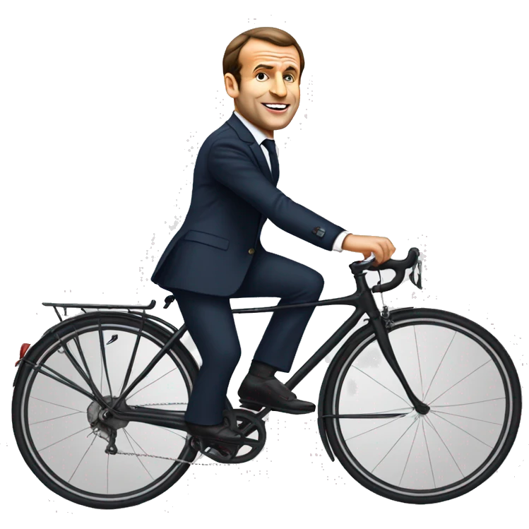 Macron en velo emoji