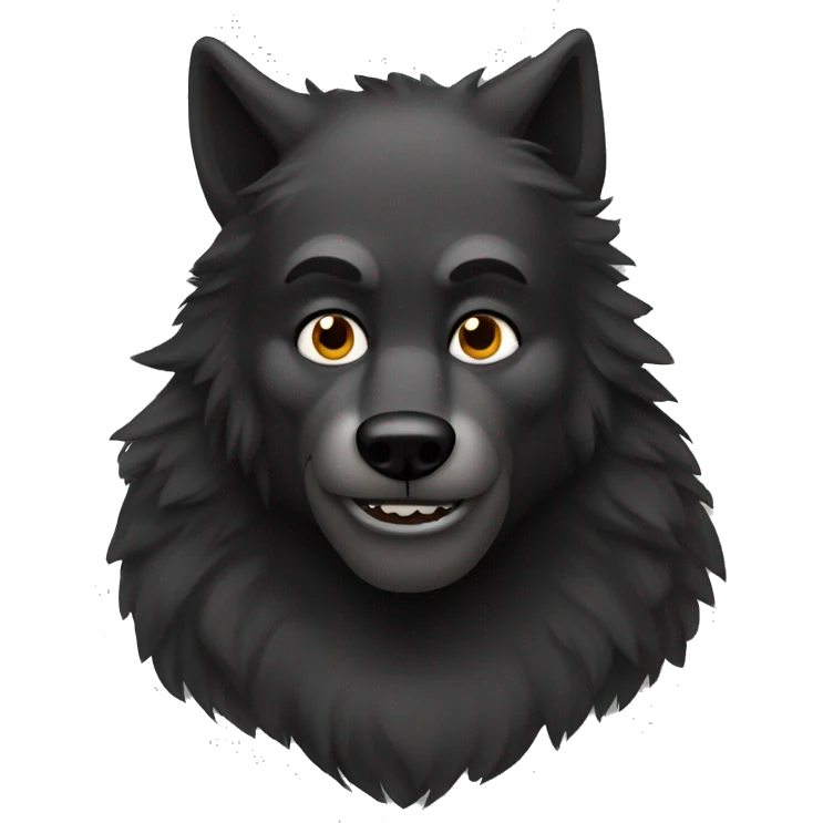 black wolf man emoji
